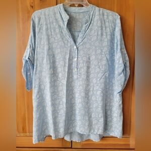 Top - Blue and White SS - Size L